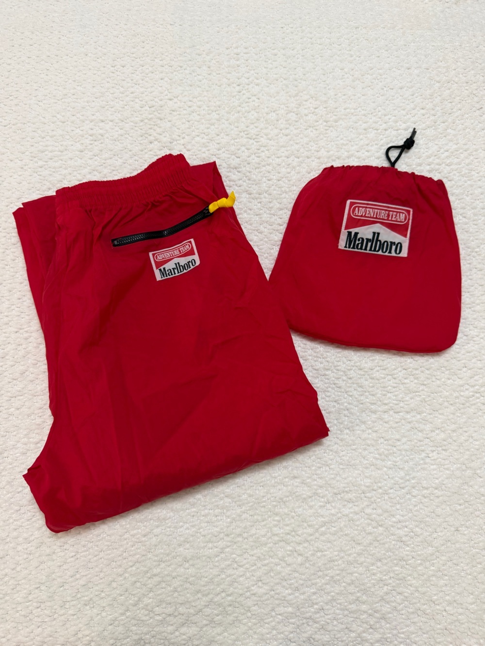 Vintage Marlboro Adventure Team Wind Packable Red Pants with Bag Adult Large